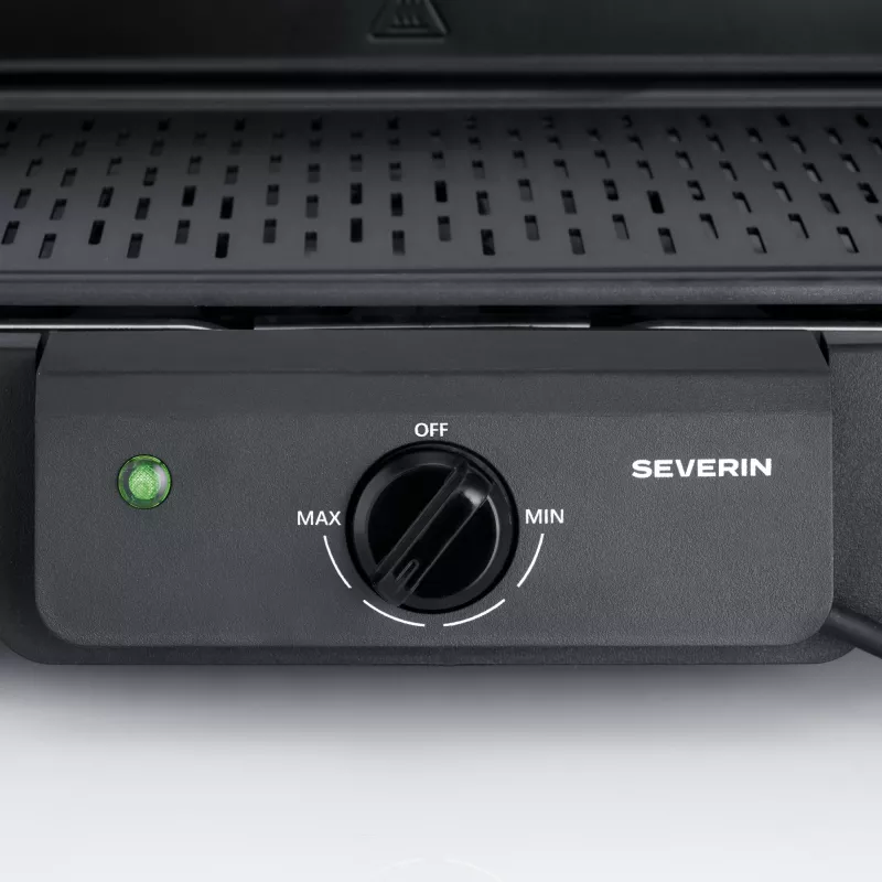 Grelhador elétrico de mesa SEVERIN PG 8595 — 2000 W, superfície de grelhar retangular, preto