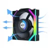 Lian Li UNI FAN SL Wireless LCD 120 12RSLLCD1W1B Reverse Blade ventoinha de caixa, 120 mm, ARGB, PWM, preta