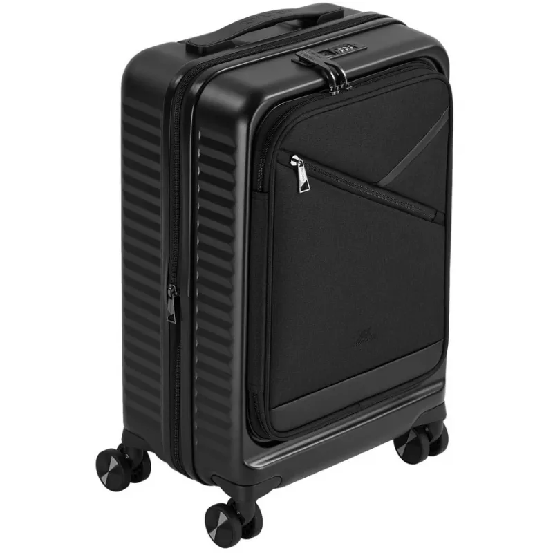 Mala de cabine Rivacase 8180 Clark ECO – bagagem de mão, concha rígida, preta