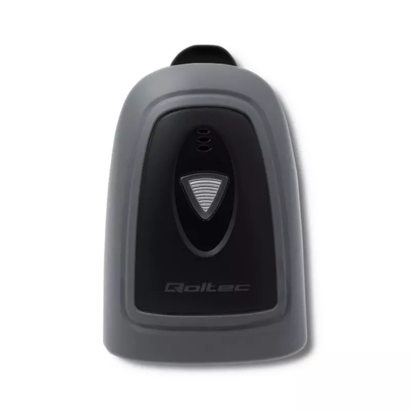 Leitor de códigos de barras manual QOLTEC 50863 — leitor 1D/2D, USB com fios, sensor LED, preto, 5V, cabo de 1,8 m