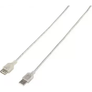 Renkforce Cabo de ligação USB 2.0 [1x ficha USB 2.0 A - 1x conector fêmea USB 2.0 A] 3,00 m transparente (RF-4538152)