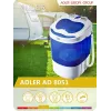 Adler AD 8051 máquina de lavar roupa de carga superior 3 kg com centrifugação, semiautomática, largura 38 cm, profundidade 37 cm, branco/azul