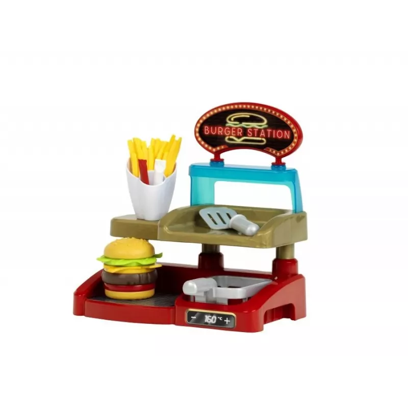 Conjunto Play Burger Shop KLEIN 7336 — brinquedo de faz de conta compacto e fácil de limpar para crianças