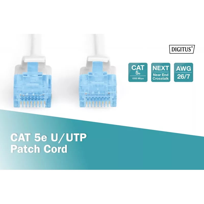 Cabo de rede Digitus CAT 5e U/UTP RJ-45 2 m branco