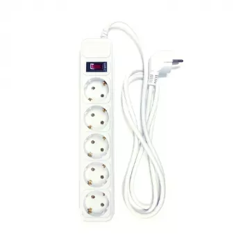 Extensão elétrica doméstica 1,8 m, 5 tomadas, com interruptor