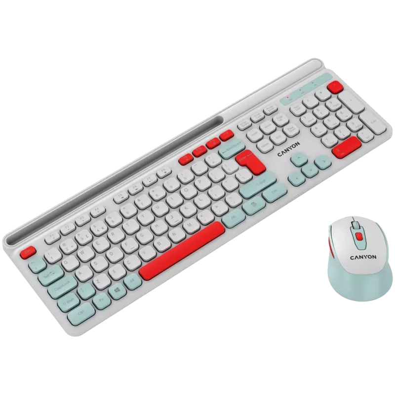 CANYON HSET-W5 EN teclado + rato AAA+AA sem fios branco