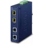 PLANET Industrial 2 portas - SFP - com fios - azul - metal - IP30 - FCC Part 15 Class A - CE IEC60068-2-32 (queda livre) IEC60068-2-27 (choque) IEC60068-2-6 (vibração) (IGT-900-2T2S)