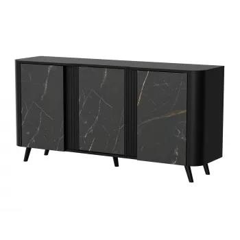 Cómoda Cama Meble VOLARE 151 x 39 x 75 cm, preto / San Sebastian