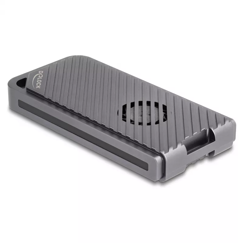 Caixa para SSD DELOCK 42025 para 1 x M.2 (PCIe, USB4 Gen4, USB-C) cinzenta, alumínio