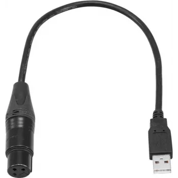Cabo de áudio Eurolite 51860118 0,4 m conector fêmea XLR ficha USB preto