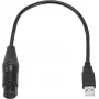 Cabo de áudio Eurolite 51860118 0,4 m conector fêmea XLR ficha USB preto