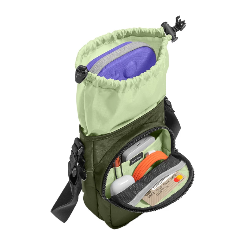 Bolsa Tomtoc GameOn-G50 Switch 2 JoyCarry Sling verde – bolsa de transporte para Nintendo Switch OLED e Switch 2