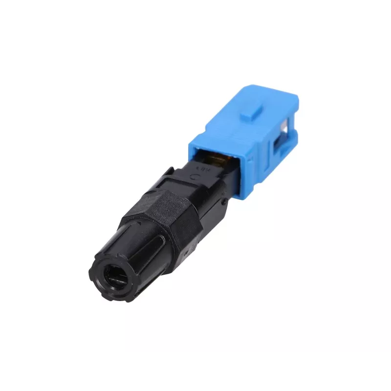 Conector rápido de fibra ótica Extralink SC/UPC macho, embalagem individual, preto ou azul