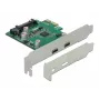 Placa DeLOCK PCI Express x1 para 2 x conector fêmea USB Type-C™