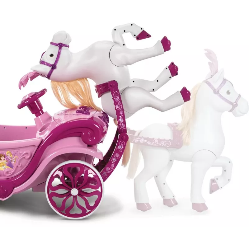Carruagem elétrica Disney Princesas com cavalo Huffy 6 V rosa