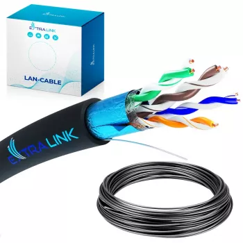 Cabo de rede Extralink CAT5E FTP (F/UTP) 50M preto