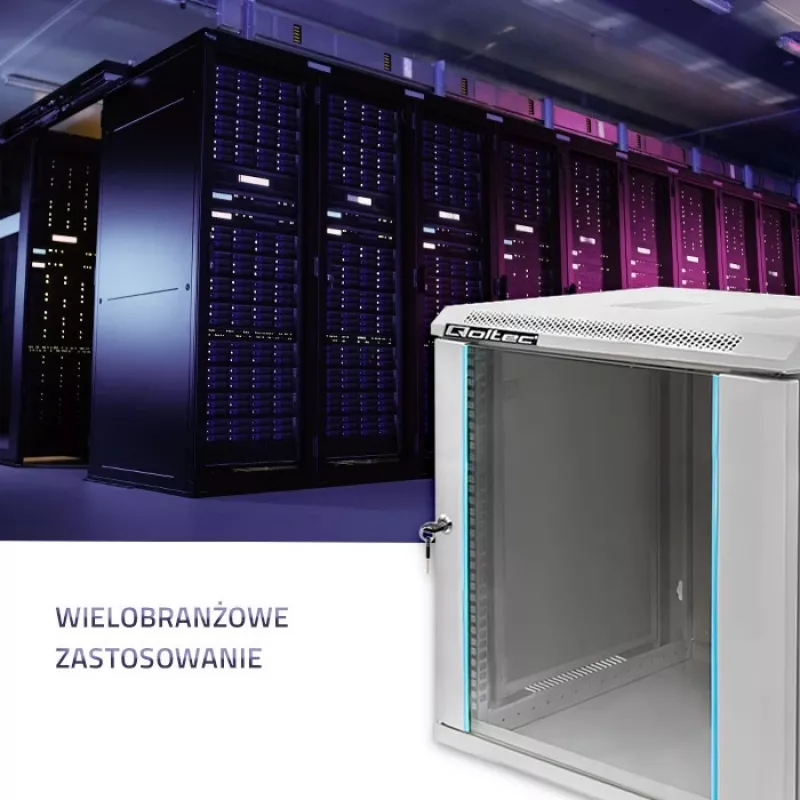 Armário rack QOLTEC 19 polegadas 12U modelo 54485 — caixa de rede/servidor