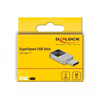 Pen drive DeLOCK 64 GB USB-C 3.2 Gen 1 Mini caixa de metal