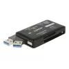 Leitor de cartões SuperSpeed USB DeLOCK CF SD Micro SD MS M2 xD 5 Gbps