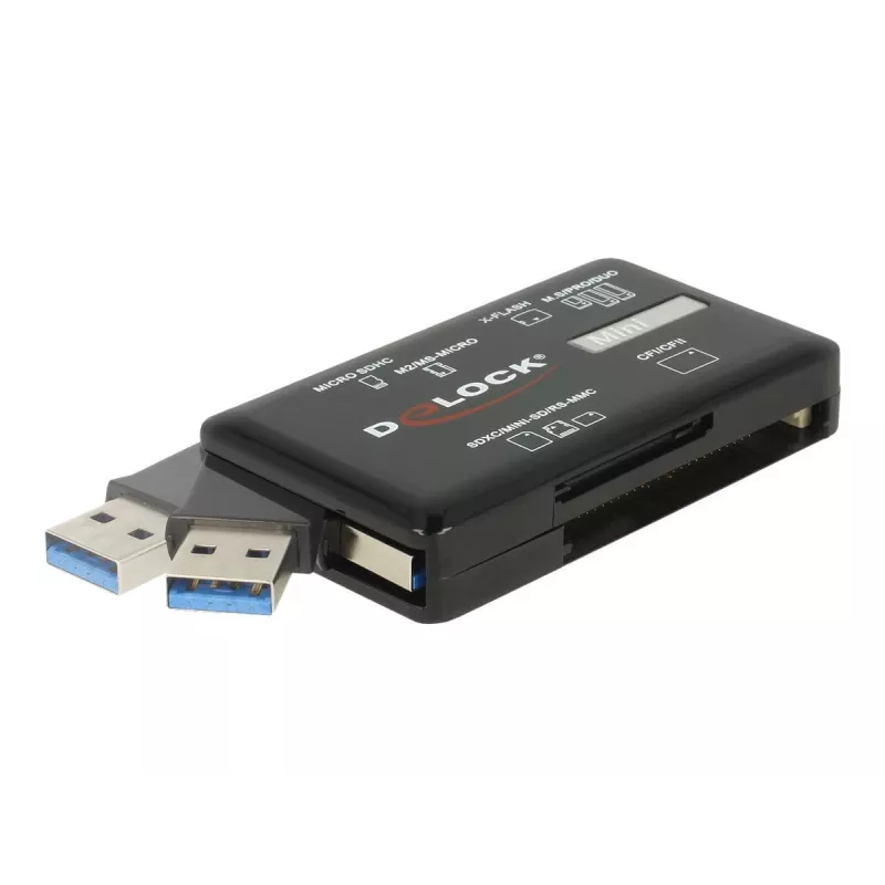 Leitor de cartões SuperSpeed USB DeLOCK CF SD Micro SD MS M2 xD 5 Gbps
