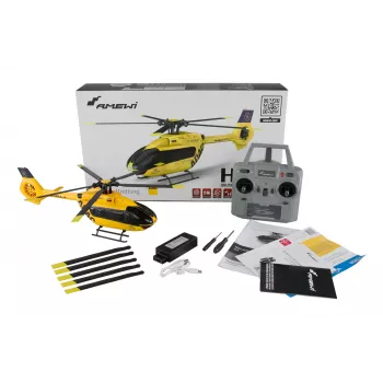 Helicóptero Amewi ADAC H145 Brushless 6 canais 6G RTF, modelo de 6 canais pronto a voar
