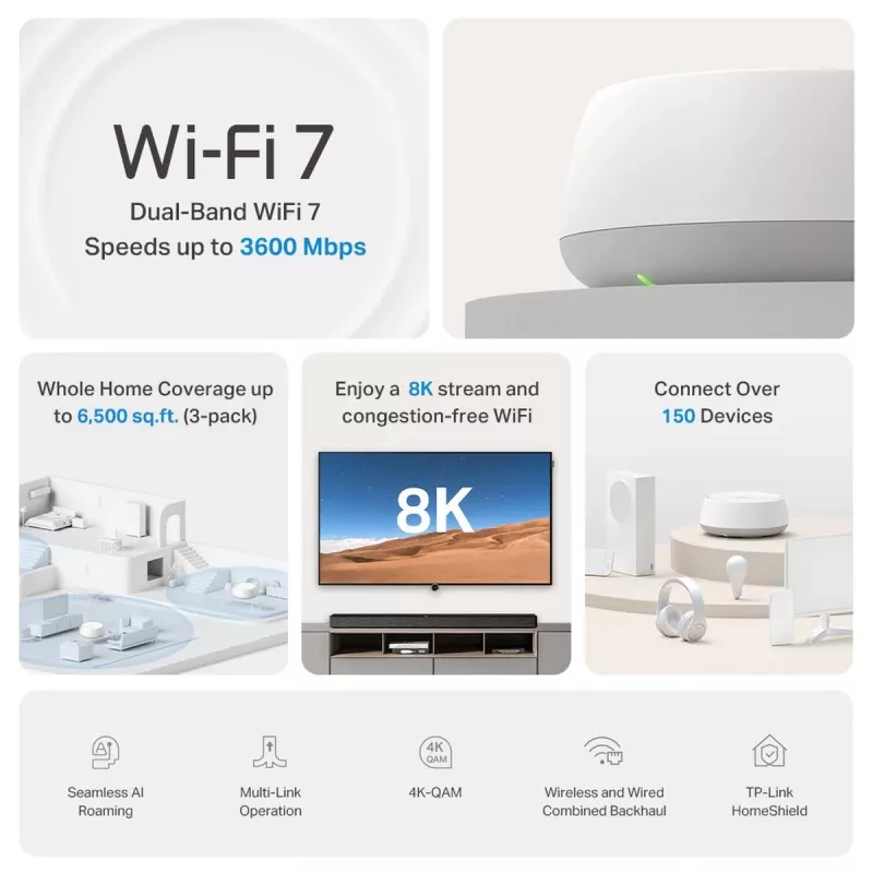 TP-Link Deco BE22 Dualband (2,4 GHz / 5 GHz) Wi-Fi 7 (802.11be) branco 2 unidades