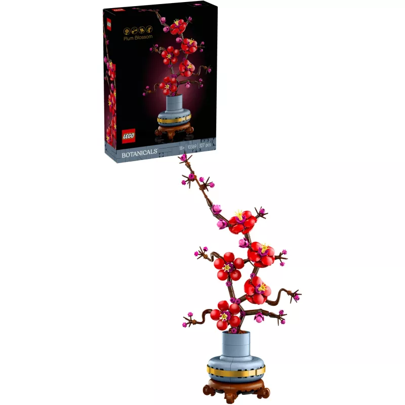 LEGO Icons conjunto de decoração de flores de ameixeira 10369, multicolor