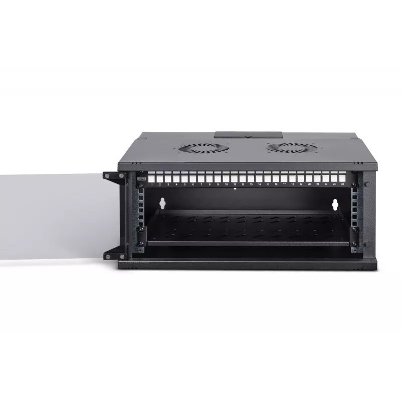 DIGITUS SOHO Pro DN-49201-SET kit de rede de parede 19" 4U com acessórios, 540 x 400 mm, preto