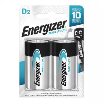 Pilhas alcalinas Energizer D Max Plus, pack de 2