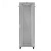 Armário rack LANBERG FF01-8047-12SL 47U 800x1000 mm cinzento com portas frontal e traseira de vidro e espaço para painel LCD