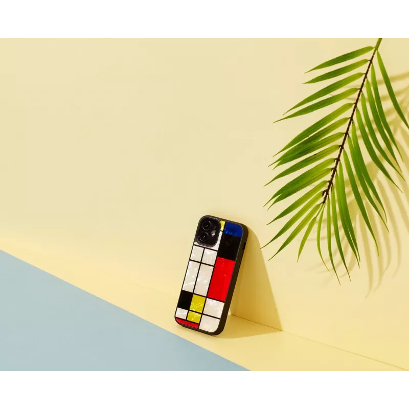 Capa de proteção iKins para Apple iPhone 12 mini – design Mondrian preto