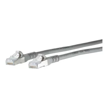 METZ CONNECT - cabo de patch - RJ-45 (macho) para RJ-45 (macho) - 30 cm - 6,3 mm - S/FTP - CAT 6a - IEEE 802.3an - blindado, sem halogéneos, sem encaixe, condutor flexível - cinzento