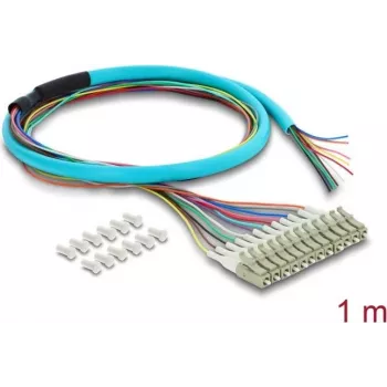 Cabo de fibra ótica DELOCK 12x LC-UPC simplex para 12x extremidade de cabo aberta, 1 m