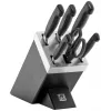 Conjunto de facas e bloco ZWILLING 35145-007-0 – 7 peças com faca de chef, faca de descascar, faca de pão, tesoura de cozinha, bloco preto