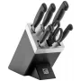 Conjunto de facas e bloco ZWILLING 35145-007-0 – 7 peças com faca de chef, faca de descascar, faca de pão, tesoura de cozinha, bloco preto