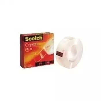 Fita adesiva 3M Scotch Crystal Clear 600, 19 mm x 33 m, cartão altamente transparente, desenrolar leve e silencioso (C6001933)