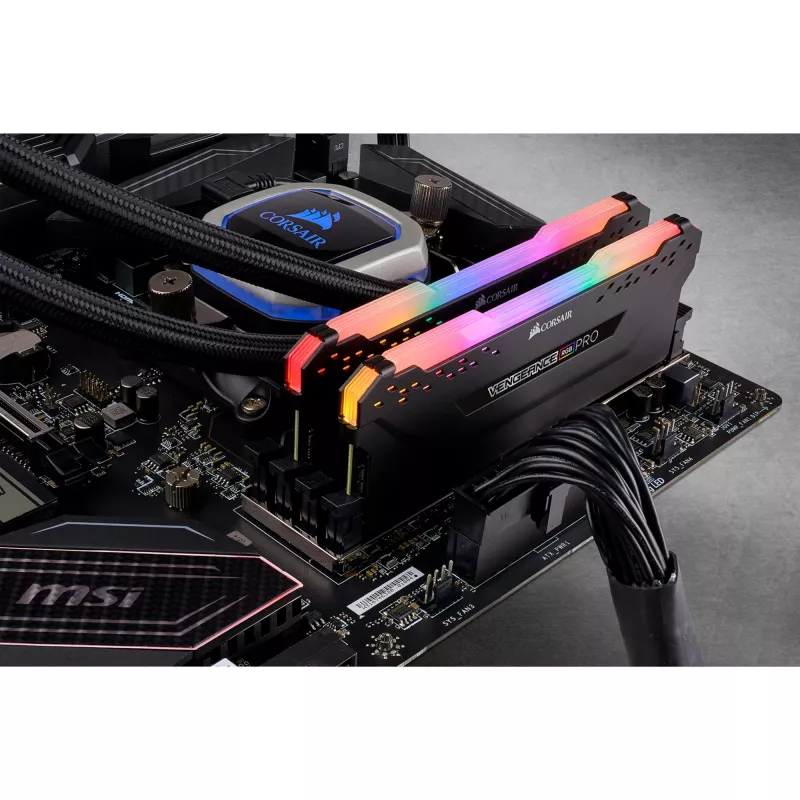 DIMM 32 GB DDR4-2666 2x 16 GB kit duplo preto CMW32GX4M2A2666C16 Vengeance RGB PRO INTEL XMP