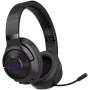 Lorgar Noah 702 (LRG-GHS702) auscultadores gaming sem fios, Bluetooth 5.3, recetor USB, AUX de 3,5 mm, drivers de 40 mm, 1000 mAh, RGB, pretos