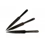 Conjunto de 3 facas de arremesso KAL22, aço ligado, 275 mm de comprimento, lâmina 165 mm, 240 g, preto