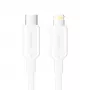 Cabo USB-C para Lightning 3A 480 Mbit/s 1 m BRANCO