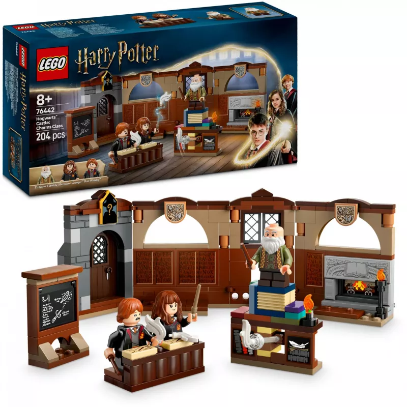 Conjunto de construção LEGO Harry Potter Aula de feitiços do Castelo de Hogwarts 76442 – 204 peças, 3 minifiguras, para crianças a partir dos 8 anos