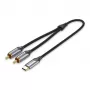 Cabo de áudio Vention USB-C para 2 RCA macho, 2 m