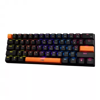 Teclado mecânico Baracuda Dolphin preto layout US com switches azuis