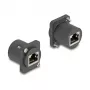 Módulo tipo D Delock RJ45 conector fêmea para conector fêmea com parafusos preto (88106)