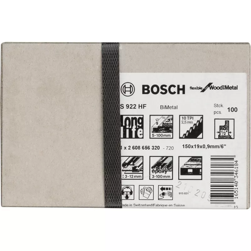 Lâmina para serra sabre Bosch S 922 HF bimetal 15 cm para madeira metal