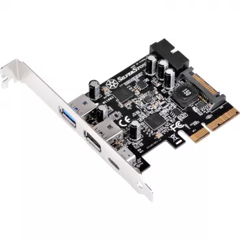 SilverStone ECU05 - adaptador USB - PCIe 2.0 x2 Low Profile - USB 3.1 Type-C x 1 + USB3.0 x 2 + USB3.0 (interno) x 2 (SST-ECU05)