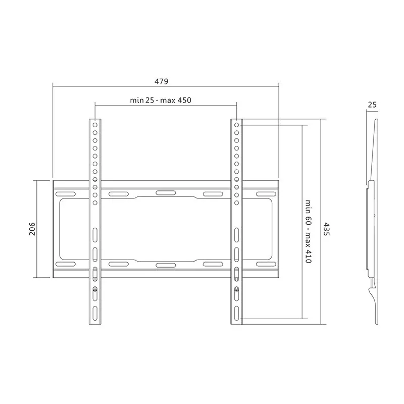 Suporte de parede para TV, fixo, 32-55