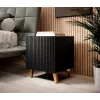 Conjunto de mesas de cabeceira cama meble PAFOS, 2 unid., 45×40×51 cm, preto mate, MDF/aglomerado