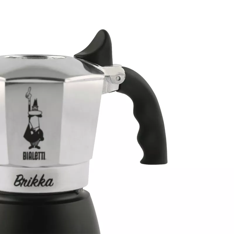 Bialetti Brikka 2023 cafeteira moka, 4 chávenas (0,17 l), preta / aço inoxidável