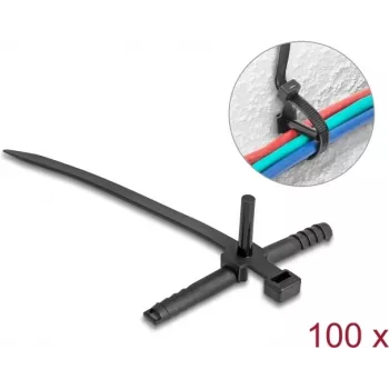 Abraçadeira de cabo DELOCK 18914, 150 x 7 mm, preto, pack de 100